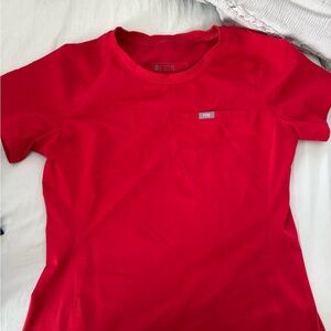 Figs Vivid Red Medical Scrub Top